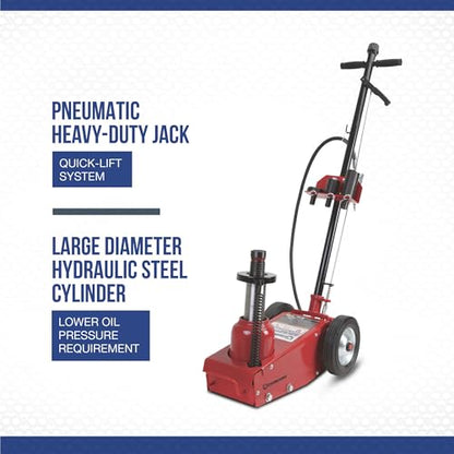 Strongway 35-Ton Quick Lift Air/Hydraulic Service Floor Jack | Quick setup, controlled vehicle service, heavy shop use, stable positioning, durable steel construction - size: 35 Ton