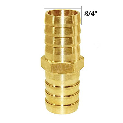 Joywayus Hose Barb 3/4" Hose ID,Hex Brass Fitting Intersection/Split Brass Water/Fuel/Air with 6 Stainless Steel Clamps(Pack of 3) - size: 0.75 Inch, style: 3PCS