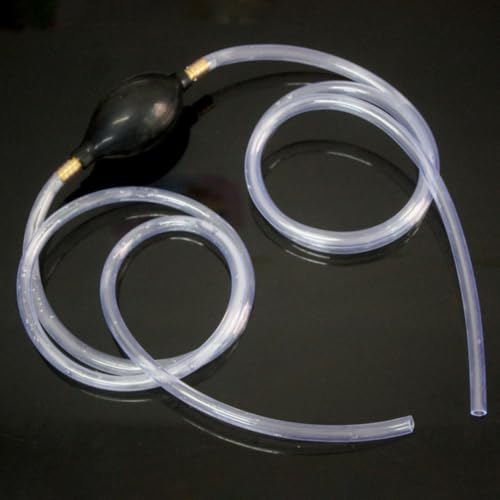 Manual Siphon Pump 1M Hose 8MM for Fuel Transfer - Rubber Bulb Liquid Extractor for Car Oil Water Tank Drainage Kit