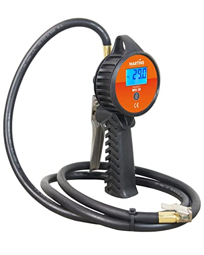 Martins Tire Inflator Deflator with 6 ft Rubber Hose – Compact Tire Inflator for Automotive, Cars, Motorbikes, Bicycle, Trucks – 174 PSI with LED Display Monitor (Digital Handheld) - size: Digital Handheld