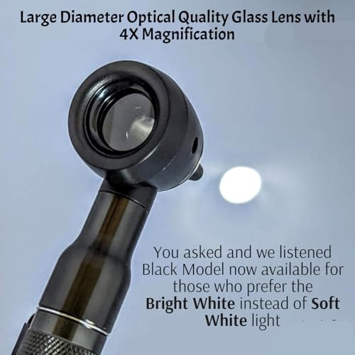 4th Generation Doctor Mom LED Pocket Pro Otoscope with Both Adult and Pediatric Disposable Specula Tips, Battery, and Protective Hard Plastic Case - Black - color: Black