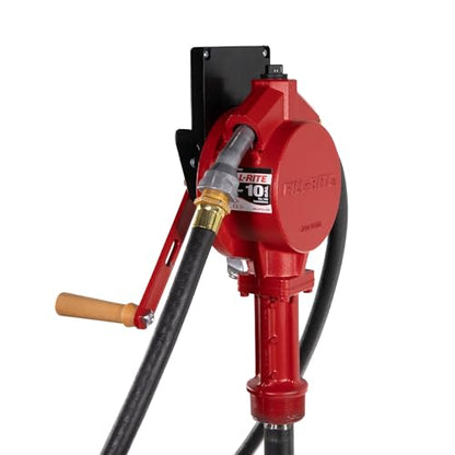 Fill-Rite FR112CL Fuel Transfer Rotary Hand Pump w/Liter Counter, Discharge Hose, Nozzle Spout, & Suction Pipe - style: Rotary Pump w/Liter Counter