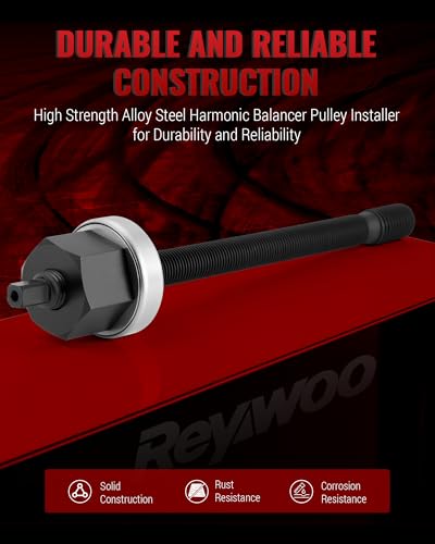 Reywoo Harmonic Balancer Installer Set, Long Reach Crank Pulley Underdrive Pulley Damper Installation Tool Kit for Balancer Pulleys - style: Installation