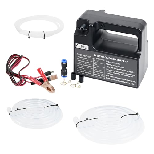 Upgraded 12V Self-Priming Oil Transfer Pump, Portable Fluid Changes Electric Extractor for Engine Oil, Gear Oil & Transmission Fluid-Compatible with Cars, Trucks, Boats, ATVs, RVs & Motorcycles