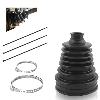 1PC CV Boot with 2 Stainless Steel Clamps & 3 Cable Ties,Waterproof & Dustproof CV Axle Boot Repair Kit for Protect Axle,Universal CV Joint Boot Fits for Most Cars (1PCS) - color: 1PCS