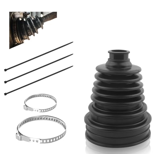 1PC CV Boot with 2 Stainless Steel Clamps & 3 Cable Ties,Waterproof & Dustproof CV Axle Boot Repair Kit for Protect Axle,Universal CV Joint Boot Fits for Most Cars (1PCS) - color: 1PCS