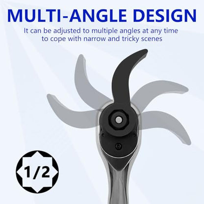 Pry Bar Wrench Adaptor Head, Crowbar Adapter Head Tool, Half Shaft Removal Car Repairing Tools 1/2" Drive - color: 1/2