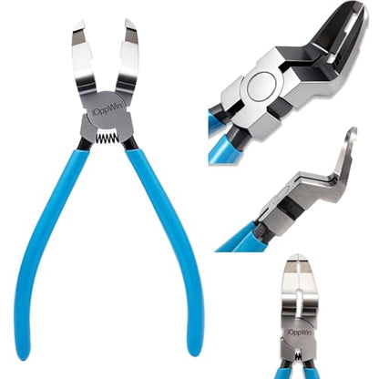 Upgraded Panel Clip Pliers, Automotive Trim Removal Tool for Car Interior Fasteners, High Carbon Steel V-Shaped Clip Removal Pliers with Ergonomic Non-Slip Handle, Spring-Assisted, Blue Handle - color: 4nd Blue