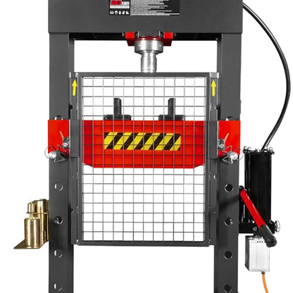 MechMaxx 20 Ton H-Frame Air/Hydraulic Shop Press with Press Pin Kit, Fully Welded Steel Frame, Safety Guard, Foot Pedal Control, HSP20