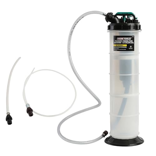 OEMTOOLS Pneumatic/Manual Fluid Extractor, 9.5L Oil Extractor Pump, 5' Hose - size: 9.5 Liter