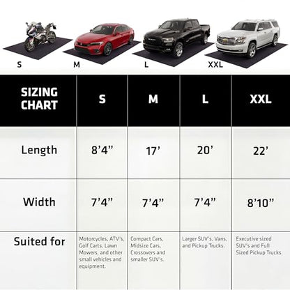 Armor All Premium Original Small Vehicle Garage Floor Mat, (8'4” x 7'4"), Protects Surfaces, Transforms Garage, Absorbent/Waterproof/Durable (Includes Double Sided Tape) (USA Made) (Charcoal) - size: 7'4" x 8'4" (Rectangular)