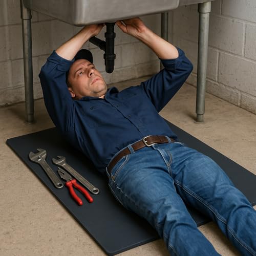 Rhino Knee Pad, Knobbed Back Heavy-Duty Industrial Kneeling Pad, Non-Slip, Waterproof, Oil-Resistant Comfort Mat for Wet and Slippery Work, Stadium Seat, Bleacher Seat (Black, 24" X 36" X 1") - size: 24" X 36" X 1"