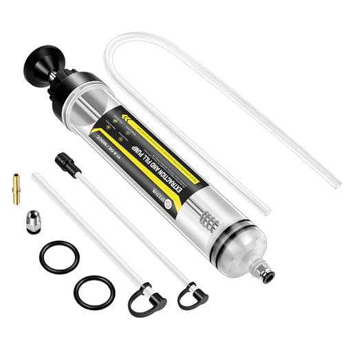 JIFETOR 500CC Automotive Fluid Extractor Fill Hand Pump Oil Change Syringe | Manual Liquid Transfer Tool with Total 51" Hose and Extension Tubes, for ATF Coolant Power Steering Fluid Gear Oil Engine Oil