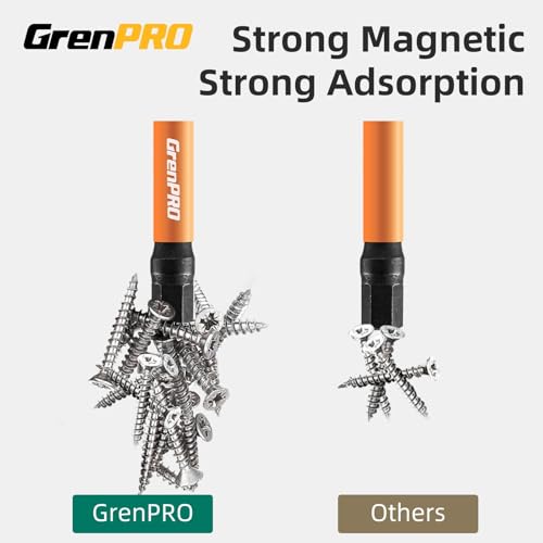 GRENPRO 20Pcs Allen Wrench Drill Bit Set, 1/4” Hex Screwdriver Bit Set, S2 Steel Impact Driver Bit Set with Storage Organizer, CNC Machined Tips with Magnetism - size: 20pcs(Metric&SAE)