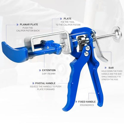 25750 Dual Disc Brake Caliper Compressor Piston Tool | For Automotive Double Piston Brake Pad Replacement - size: Dual Brake Pad Spreader