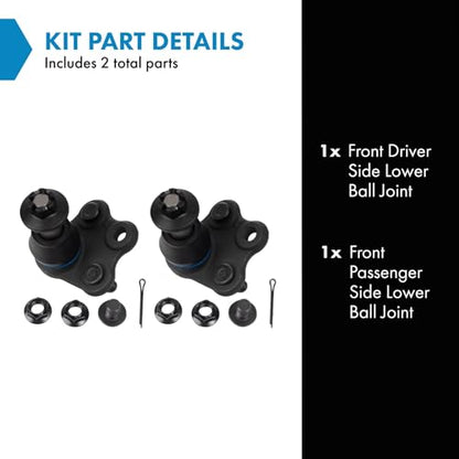 TRQ Front Lower Ball Joint Driver and Passenger Side Compatible with 2022 Lexus NX350 2022 Lexus NX350h 2023 Toyota bZ4X 2019-2023 Toyota RAV4 2021-2023 RAV4 Prime 2021-2024 Venza - style: PSA38883