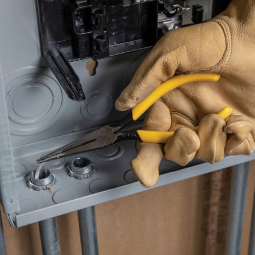 Klein Tools D203-7 Needle Nose Pliers, Long Nose Stripping Side Cutters, Induction Hardened and Heavier for Increased Cutting Power, 7-Inch - size: 7-Inch
