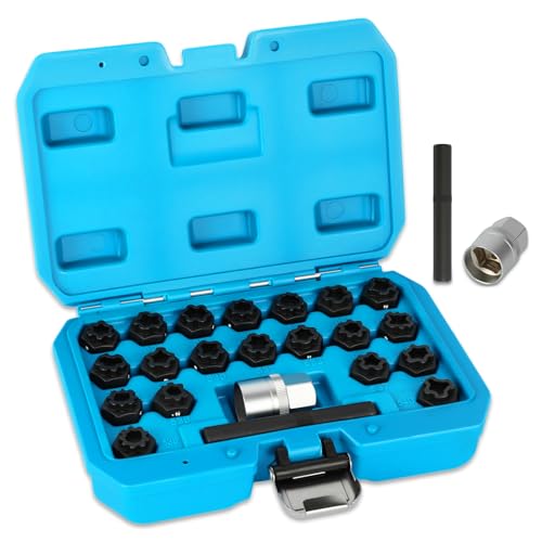 BELEY 22PCS Wheel Locking Nut Key Kit Compatible with VW Volkswagen VAG, Wheel Lock Nut Socket Adapter Set for Anti-Theft Lug Nuts - style: 22pcs for VW
