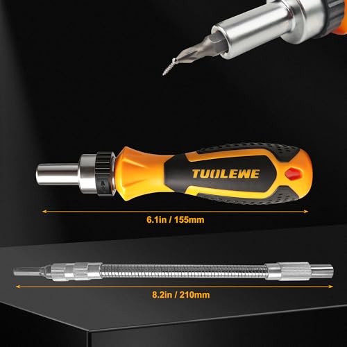 58-Piece Ratcheting Screwdriver Set with Flexible Shaft | Socket & Magnetic Bits - for Bike Repair, Automotive, Household, and DIY Projects - style: 58pcs Ratchet Screwdriver Set
