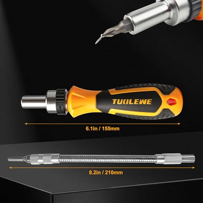 58-Piece Ratcheting Screwdriver Set with Flexible Shaft | Socket & Magnetic Bits - for Bike Repair, Automotive, Household, and DIY Projects - style: 58pcs Ratchet Screwdriver Set