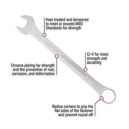 SUNEX TOOLS 9606MA 6 Piece Raised Panel Combination Wrench Set (Raised Panel) CRV
