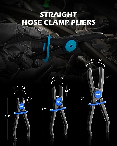 Orion Motor Tech Hose Pinch Off Pliers, 6 Piece Hose Pinch Off Pliers Set for Flexible Hoses Brake Fuel Coolant Hoses Maintenance, Hose Pinch Pliers with Straight and 90° Pliers - style: Straight and Angled