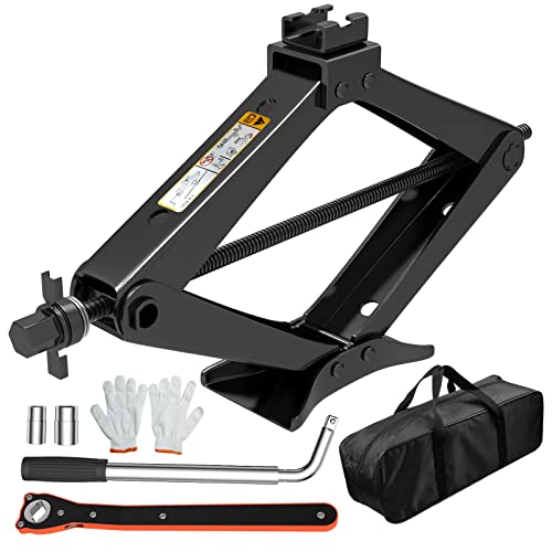 IMAYCC 3 Ton Scissor Jack for Car/SUV/MPV - Heavy Duty High Lift Car Jack kit with Ratchet Wrench, Portable Emergency Tire Change kit with Wheel Wrench.