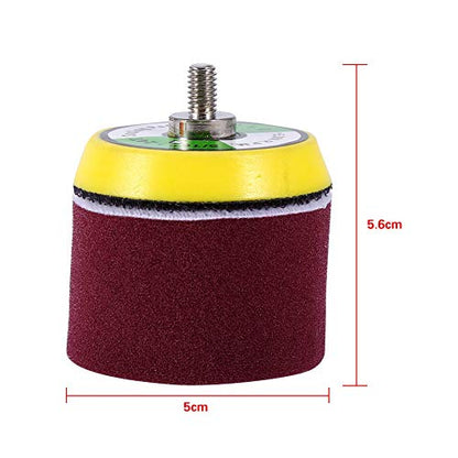 Car Foam Drill Polishing Pad Kit 16pcs 2" Sponge Flat Polishing Buffing Pads Set Waxing Sealing Glaze with M6X1 Drill Adapter Car Polisher
