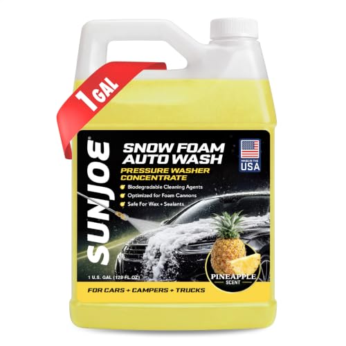 Sun Joe SPX-FCS1G Snow-Foam Pressure Washer Car-Wash Soap, 1 Gallon, Pineapple Scent - style: Pineapple Scent - Snow Foam Cleaner