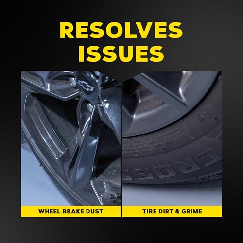 Meguiar's Hot Rims Wheel & Tire Cleaner, Tire Cleaner Spray, Powers Through Brake Dust And Road Grime; Use On Wheels Sidewalls On Cars, Trucks & Suvs For Tire Shine - 24 Oz Spray Bottle