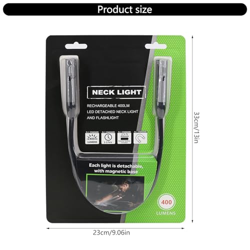 Hands-Free Rechargeable Neck Lamp, Inspection Light Adjustable Brightness, Flexible Light for Car Repair Mainte Adjustable Brightness Neck Rechargeable Hands-free Lamp Flexible Inspection for Repair - color: Gray