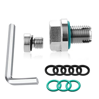 M12.1-1.5x 15mm Oil Drain Plug Oversize Piggyback, Stainless Steel Self Tapping Oil Pan Thread Repair Kit with O-Ring,and Hexagonal Wrench. - color: Repair Plug, size: M12.1-1.5x15