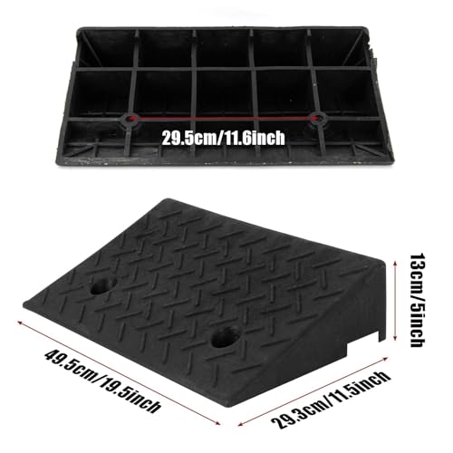 5" Curb Ramp - PLSER Rubber Curb Ramps Curb Ramps for Driveway 7700LBS/3.5T Capacity Vehicle Ramps for Motorcycle Car Bike Wheelchair,2PCS - size: 19.69"×11.81"×5"