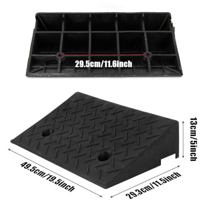 5" Curb Ramp - PLSER Rubber Curb Ramps Curb Ramps for Driveway 7700LBS/3.5T Capacity Vehicle Ramps for Motorcycle Car Bike Wheelchair,2PCS - size: 19.69"×11.81"×5"