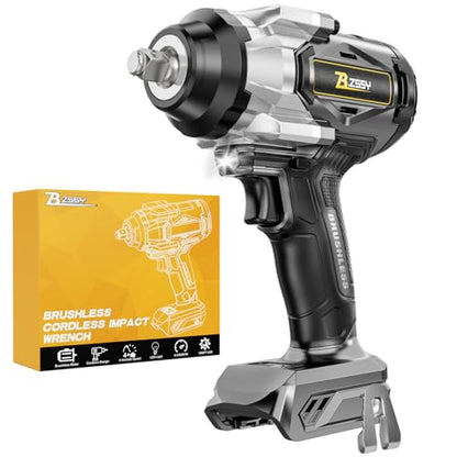 Cordless Impact Wrench 1/2 inch Compatible with Dewalt 20V Battery, 1000FT-LBS 1360N.m Brushless Impact Gun 2300RPM High Torque Impact Driver w/LED Work Light & Blet Clip (Battery NOT included) - size: 1/2" Compatible with Dewalt 1360N