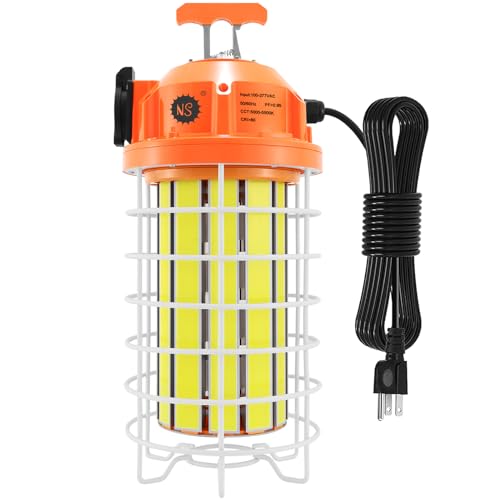 NS 150W LED Temporary Jobsite Work Light, 29,250LM 5000K Daylight White, Portable Waterproof Hanging Construction Lighting with 16ft Cord for Outdoor Workshop, Warehouse, Jobsite - size: 150Wattage