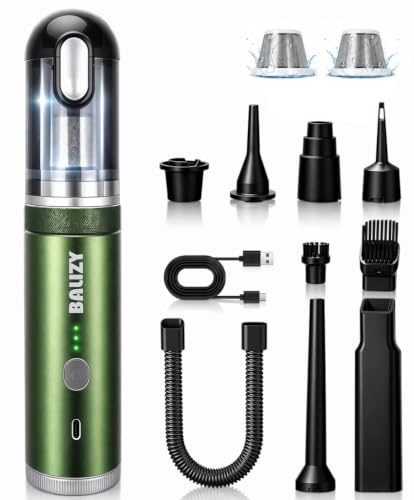 Handheld Vacuum，4-in-1 Cordless Car Vacuum Cleaner&Air Blower,Green | Aluminum alloy body，4 Suction Modes, 20KPa Suction Power,Portable Rechargeable, For Car, Pet Hair, Home, Office - color: Green