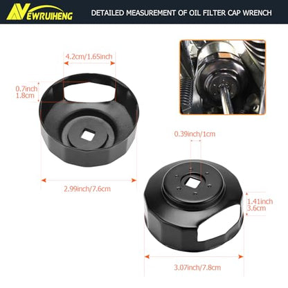 Oil Change Kit Compatible with Harley, Oil Filter Cap Wrench, Crankcase Fill Funnel, Primary Case Oil Funnel, Drip Free Oil Filter Case, Transparent Tube, Oil Drain Plug and 30PCS O-Rings Include