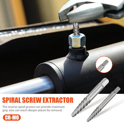 Damaged Screw Extractor Set 14 Pcs,Left Handed Drill Bit Screw Extractor | High-Hardness,Wear Resistance,Easy Out Screw, Stocking Stuffers for Men,with Portable Case,Gifts for Adults Him,Home DIY - size: 14 PCS