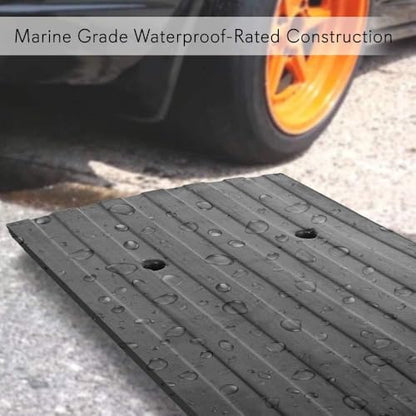 Pyle Car Driveway Adjustable Curb Ramps - 3 Pack Heavy Duty Rubber Threshold Ramp Kit Set -For Loading Dock, Garage, Sidewalk, Truck, Scooter, Bike, Motorcycle & Wheelchair Mobility- PCRBDR23 - size: 3-Pack
