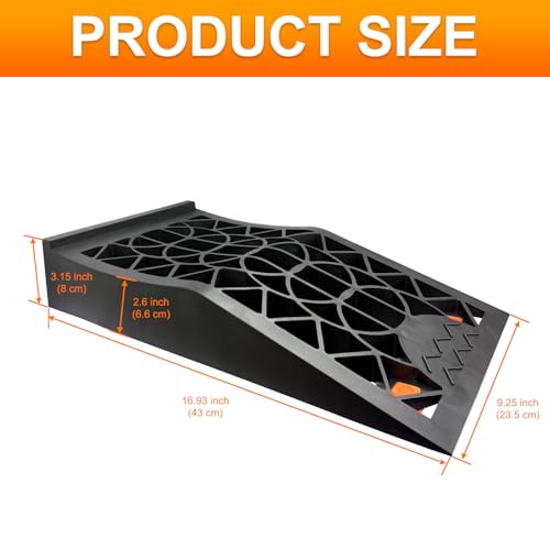 Car Ramps, Portable Low Profile Car Ramps for Garage, Heavy Duty Tire Ramps Service Ramps for Jack Support Low Chassis Cars for Oil Changes & Vehicle Maintenance, 2 PCS