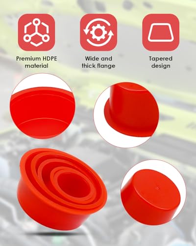 Automotive Cap Plugs Kit 0.64" to 2.39" Fit for AutoLine Pro Autool MR CARTOOL OTC, Tapered Wide Thick Flange Caps, 42 Pcs
