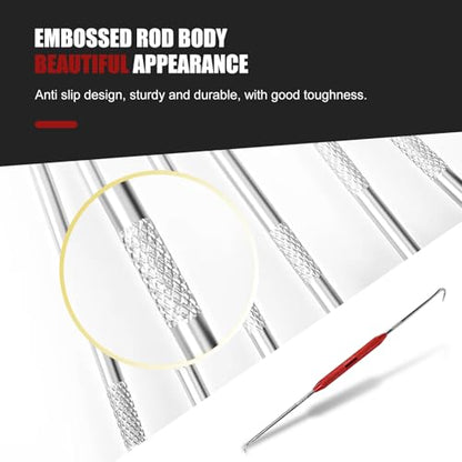 2 PCS Hook and Pry Tab Set Puller, Oil Seal O-Ring Puller, Hook and Pry Tab Removal Set, Universal for Most Cars (Red)