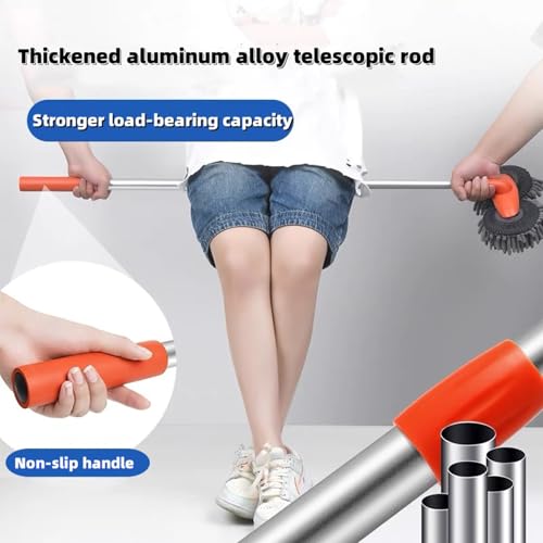 Retractable Double Head Car Wash Brush 360° Rotating Long Handle Car Cleaning Kit Brush Chenille Microfiber Car Wash Mop Not Hurt Paint Scratch Free((Single Set + 1 Spare Brush Head) - color: Single Set + 1 Spare Brush Head