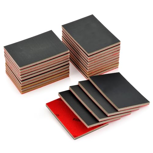 MAXMAN 20PCS Sanding Sponge Set, 2500 Grit Soft Foam Hand Sander Block, 3x4 Inch Wet Dry Sandpaper, Ultra Fine Sandpaper Sponge, Reusable Sanding Pads for Metal Wood Furniture Models Drywall Polishing - style: 2500 Grit