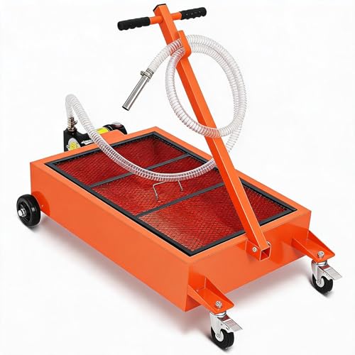 20 Gal Oil Drain Pan with 8.2ft Hose 110V High-Flow Electric Pump - color: Orange, size: 20 Gal with Electric Pump