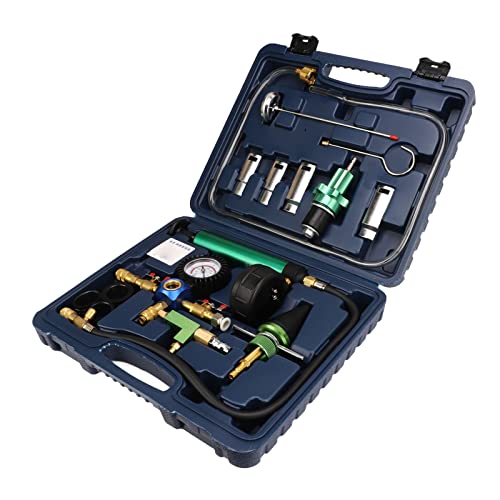 Coolant System Refiller Kit, Radiator Pressure Tester Pneumatic Vacuum Cooling System Purge Refill Kit, Universal Automotive Water Leak Test and Coolant Fill Tool Set