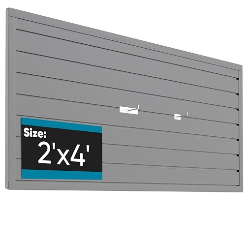Brakki Slat Wall Paneling 2x4 Ft, Slatwall Garage Organizer Storage System | PVC Slatwall Panels, Garage Organization Product, Heavy Duty Wall Mounted, Tool Storage for Home, Grey - color: Grey, size: 2x4 Ft