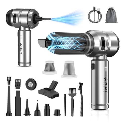Car Vacuum Portable Cordless 22000PA High Power with Brushless Motor 4-in-1 Compressed Air Duster & Air Blower & Pump Hand Held Vacuum for Car, Home, Office, Ideal Gifts for Men & Women