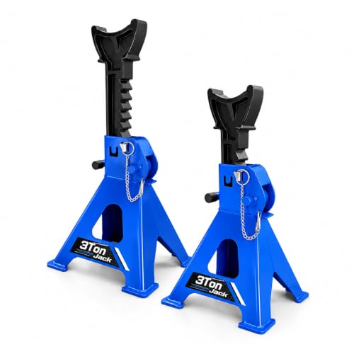 Jack Stands 3 Ton (6,600 LBs) with Double Pin Locking, Car Jack Stands for Trucks 11.22"-16.54" Adjustable, Heavy Duty Jack Stands for Home, Garage,SUV,Pickup,Car,UTV/ATV,1 Pair - color: Blue, size: 3Ton